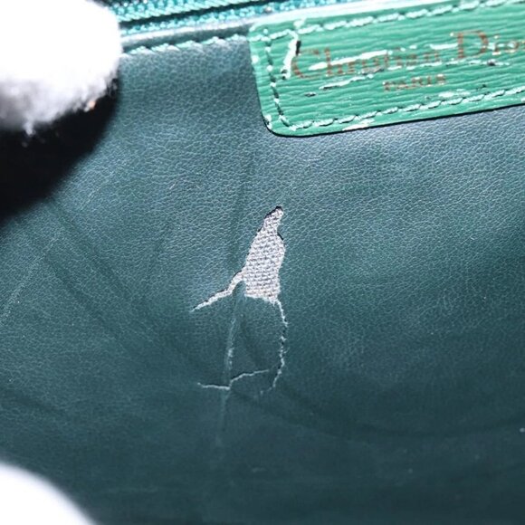 Christian Dior Shoulder Bag Leather Green Gold Auth BA6365 - Picture 13 of 16